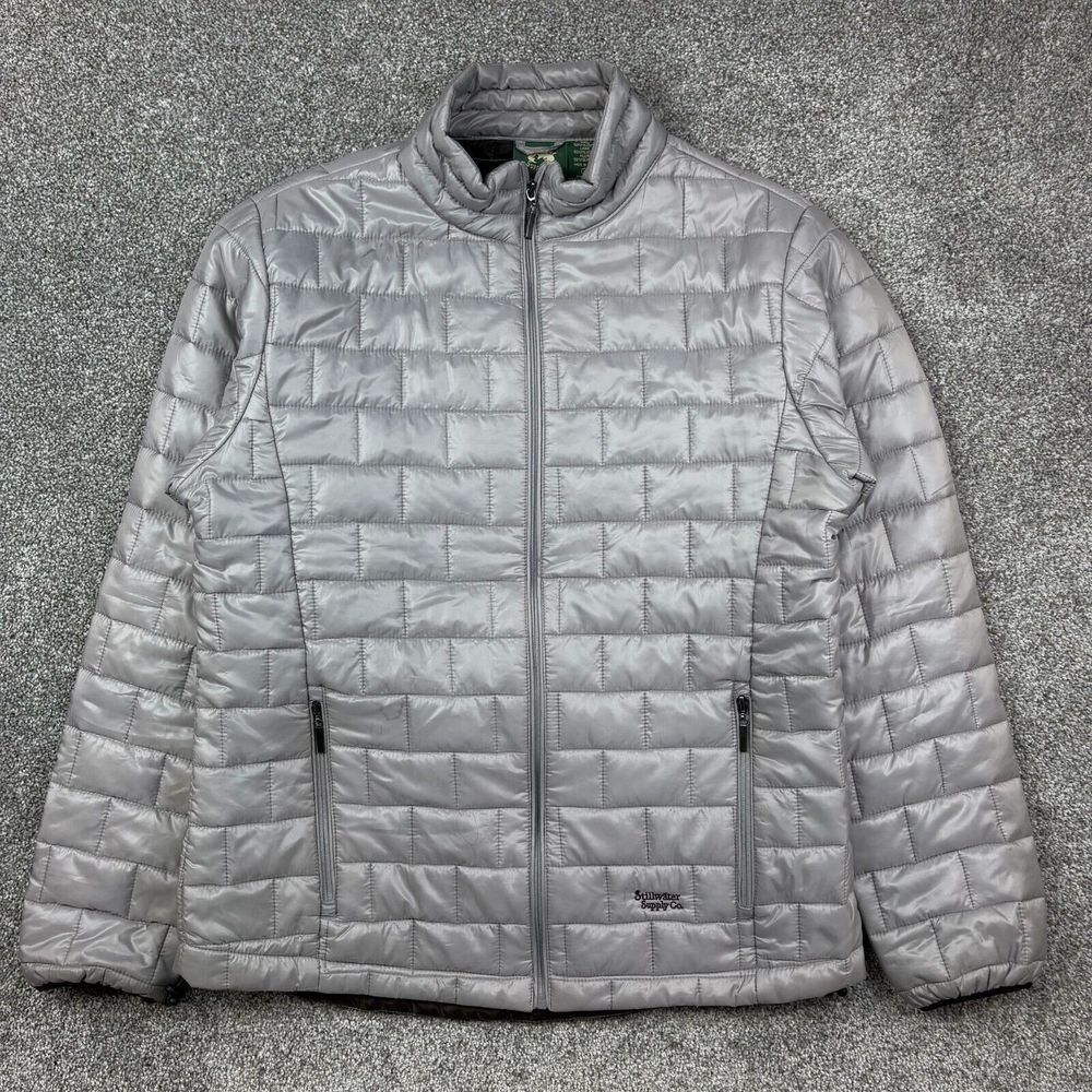 Stillwater Supply Co Puffer Jacket Men's Large Gray Coat Packable Polyester Fill